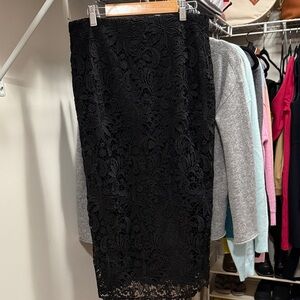 White House Black Market Black Lace Pencil Skirt